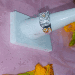 Men's Citrine Center Heavy Band Signet Ring with Yellow Citrine / Topaz - Image 6