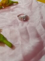 Classic Emerald-cut Center Stone Ring with Side Accents , Clear Quartz / Crystal - Image 3