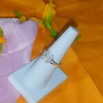 Dainty 5-Petal Flower Crystal Accent Ring with Pave Crystals