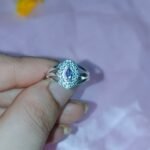 Marquise-cut Amethyst Halo Solitaire Ring with Purple Amethyst