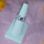 Oval Amethyst Intricate Halo Vintage Ring with Purple Amethyst