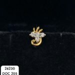18KT Gold Diamond Ring – DOC 205 | Elegant Minimalist Design | 4 Diamond Accent Ring