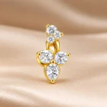 18KT Gold Diamond Ring – DOC 196 | Elegant 4 Diamond Ring | Minimalist Everyday Luxury